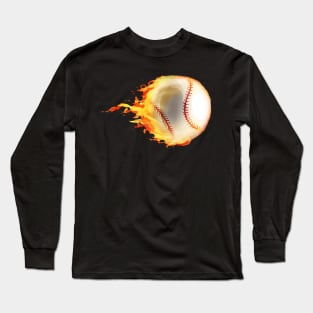 Burning Baseball Long Sleeve T-Shirt